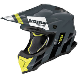 Nolan N53 Spakler Casque de motocross, gris-jaune, taille M pour Hommes