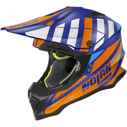 Nolan N53 Cliffjumper Casque de motocross, bleu-orange, taille S pour Hommes