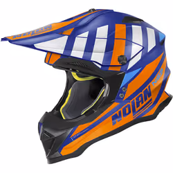 Nolan N53 Cliffjumper Casque de motocross, bleu-orange, taille S pour Hommes