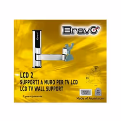 Bravo LCD 2, 75 x 75 mm, 200 x 100 mm, -10 - 15°, 180°, Aluminium, Noir
