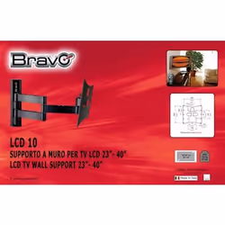 Bravo LCD 10, 100 x 100 mm, 200 x 200 mm, -10 - 15°, 180°, Aluminium, Noir, Blanc