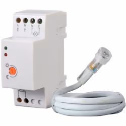 Interrupteur crépusculaire pour tableau électrique DIN avec sortie relais 20A et sonde extérieure pour la détection de la lum ...