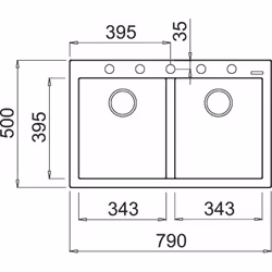 Elleci Quadra 350 Evier à poser Rectangulaire Keratek plus - Vue supplémentaire 2