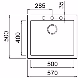 Elleci Quadra 105 Evier à poser Rectangulaire Keratek plus - Vue supplémentaire 2