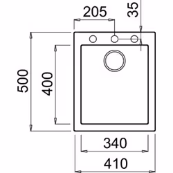 Elleci Quadra 100 Evier à poser Rectangulaire Keratek plus - Vue supplémentaire 2