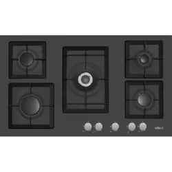 Elleci Plano 90 G40, Noir, Intégré, 86 cm, Gaz, Granitek, 5 zone(s)