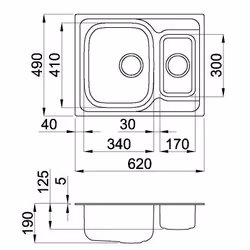 Elleci Special 250 Evier à poser Rectangulaire Acier inoxydable
