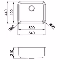 Elleci Space 500 Evier encastré Rectangulaire Acier inoxydable