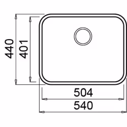 Elleci Space 500 R50 Evier encastré Rectangulaire Acier inoxydable - Vue supplémentaire 2