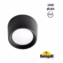 Le plafonnier en saillie "Livia 160" présente un design moderne et minimaliste, dépourvu de vis apparentes, ajoutant une esth ...