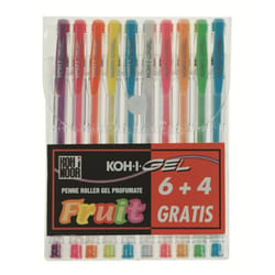 Koh-I-Noor NAGP10F stylo à encre gel Stylos à encre gel avec bouchon Bleu, Vert, Orange, Rose, Rouge, Violet, Blanc, Jaune 10 pièce(s)