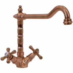 MADE IN ITALY Robinet mitigeur antique, style classique. Rotation canne: 360°; flexibles d'alimentation en acier inox 3/8F 35 ...