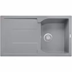 MADE IN ITALY Evier a 1 bac plus egouttoir, installation standard encastré, 860x500mm, découpe 840x480mm Plados S.p.A. est né ...