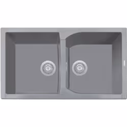 MADE IN ITALY Evier a 2 bacs, installation standard encastré, 860x500mm, découpe 840x480mm Plados S.p.A. est née avec l’objec ...