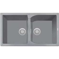 Evier de cuisine granit a 2 bacs Plados CX0862 Titane