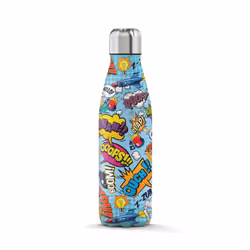The Steel Bottle Comic, 500 ml, Utilisation quotidienne, Multicolore, Acier inoxydable, Comic, 10 h