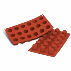 Silikomart SF033, Moule à muffins, Rectangulaire, 0,54 L, Rouge, Silicone, 35 mm