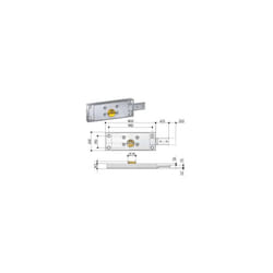 Serrure de volet latéral avec cylindre fixe à double embout - SX (8633.401)
