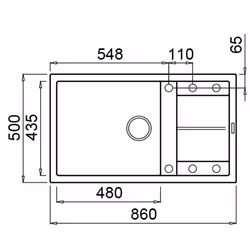 Elleci Unico 410 Evier à poser Rectangulaire Granitek - Vue supplémentaire 2