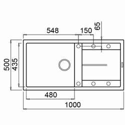 Elleci Unico 480 G68 Evier à poser Rectangulaire Granitek - Vue supplémentaire 2