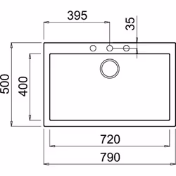 Elleci Quadra 130 Evier à poser Rectangulaire Granitek - Vue supplémentaire 2