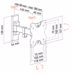 Munari SP366 support pour téléviseur 66 cm (26") Noir