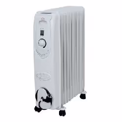 DCG Eltronic RA2809, Radiateur, Huile, Sol, Blanc, Rotatif, 2000 W
