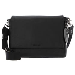 Sac à épaule bandoulière - MANDARINA DUCK - Mellow Leather Messenger - Cuir de veau - Noir - 30x22x9 cm
