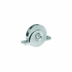 Roues pour Portails à Rainure en U En Acier Galvanisé Avec Support Profil en U à Rainure Ronde Mm. 20 Avec 1 roulement encast ...