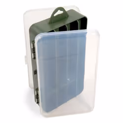 Lineaeffe Boîte Transparente 2 Couvercles 18 x 11 x 5 cm Boîte de Pêche Rangement Accessoire Leurre Hameçon Compartiment Plas ...