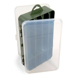 Lineaeffe Boîte Transparente 2 Couvercles 18 x 11 x 5 cm Boîte de Pêche Rangement Accessoire Leurre Hameçon Compartiment Plastique