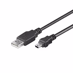 Ewent EC1027, 1,8 m, USB A, Mini-USB B, USB 2.0, Noir
