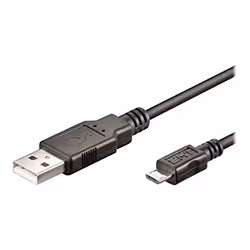 Ewent EC1019, 1 m, Micro-USB A, USB A, USB 2.0, Mâle/Mâle, Noir
