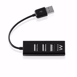 Ewent EW1123, USB 2.0, USB 2.0, 480 Mbit/s, Noir, 0,12 m, 65 mm