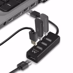Ewent EW1123 hub & concentrateur USB 2.0 480 Mbit/s Noir