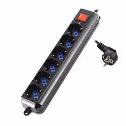 Ewent EW3924, 1,5 m, Type F, Noir, 6 sortie(s) CA, 250 V, 2500 W