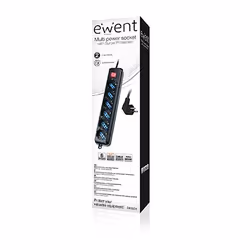 Ewent EW3924 multiprise 1,5 m 6 sortie(s) CA Noir