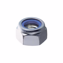 ZINCATO M 10 CF=PZ 200In acciaio zincato, con anello in nylon. A passo grosso. DIN 982. UNI 7473.