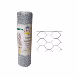 Filet à maille hexagonale triple torsion en fil galvanisé, il est indiqué dans l'agriculture, pour les élevages de volailles, ...