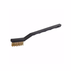 Brosse spécifique pour le nettoyage des électrodes et des contacts des bougies d'allumage et en daim, a une base et un manche ...