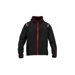 Veste coupe-vent Sparco New Windstopper Wilson avec capuche le'ge're Taille. xl noir en tissu de'perlant 100 g/m2 zips enduits avec tirettes
