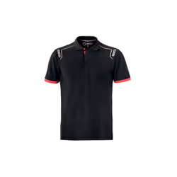 Polo workwear Sparco Portland manches courtes Taille. M en coton pique' noir doux et le'ger avec empie'cements contraste's Ne ...