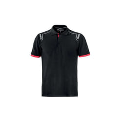 Polo workwear Sparco Portland manches courtes Taille. XXL en coton pique' noir doux et le'ger avec empie'cements contraste's Nero XXL