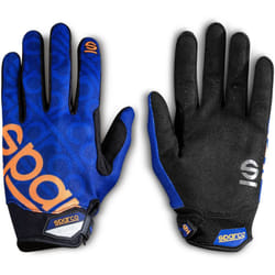 Gants de travail réglables Sparco 002093 renforcés au poignet entre index de police Bleu l
