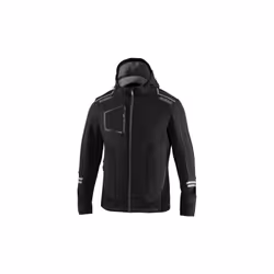 Veste softshell de travail Sparco DC Tech noir/gris fonce' Taille. Inserts de renfort M et bandes re'fle'chissantes avec capu ...