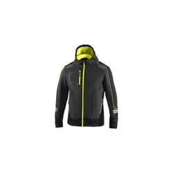 Sparco - Veste softshell de travail dc Tech gris fonce'/jaune fluo Taille. Inserts de renfort xxxl et bandes re'fle'chissantes avec capuche amovible