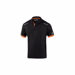 Sparco polo tech Toledo Tg. S en coton et polyester noir/orange fluo avec bandes re'fle'chissantes sur la manche Nero + Aranc ...