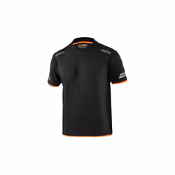 T-shirt Sparco Tech Tucson en coton et polyester couleur Noir/Orange Fluo taille M avec bandes re'fle'chissantes haute visibi ...