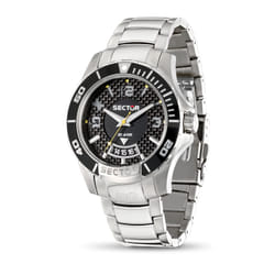 Sector R3253577002 montre Montre bracelet Mâle Quartz Noir, Acier inoxydable