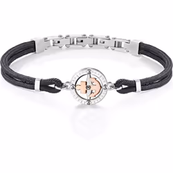Morellato SAHB06 Bracelet enveloppant Mâle Nylon, Acier inoxydable